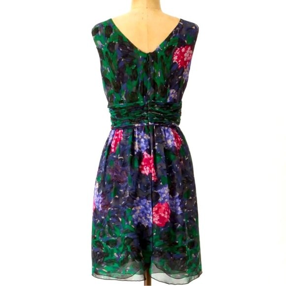 Anna Sui x Anthropologie Blurred Hydrangea Silk Dress - Size 8​- Worn once! - Picture 2 of 13